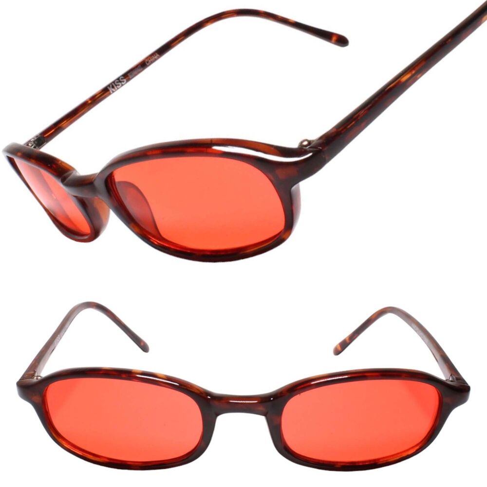 Nostalgic True Vintage Small Rectangle Tortoise & Red Lens Sunglasses